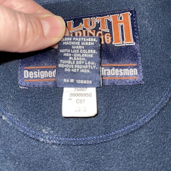 DULUTH TRADING Co Navy HEAVY THICK Fleece Jacket Full Zip Sweatshirt XL - Picture 8 of 9